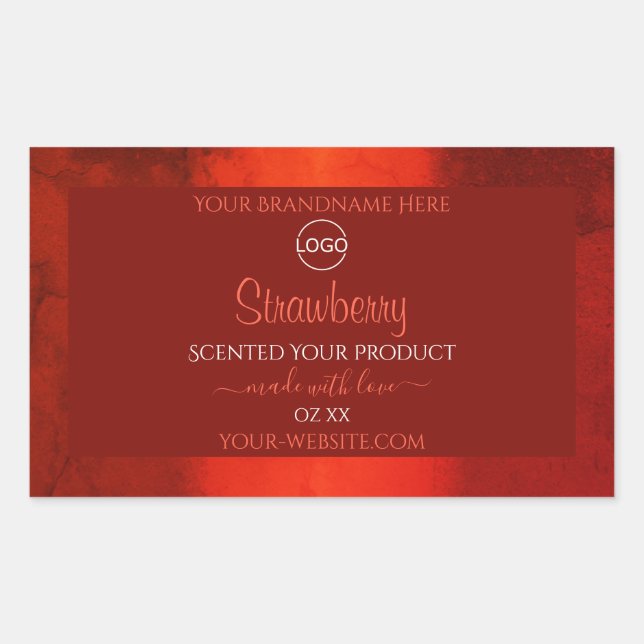 Luminous Red Marble Pattern Product Labels Logo (Front)