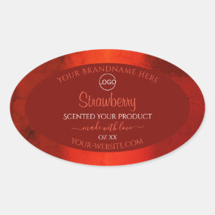 Luminous Red Marble Pattern Product Labels Logo