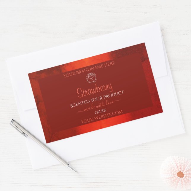Luminous Red Marble Product Labels Rose Graphic (Envelope)