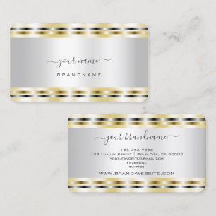 Luminous Shimmering Gold and Silver Elegant Simple Business Card