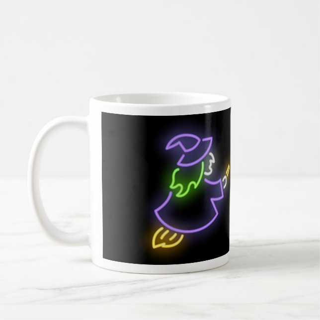 Luminous signboard with sorceress coffee mug (Left)