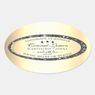 Luminous Silver Glitter Gold Effect Product Labels