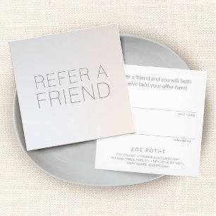 Luminous Silver Salon Spa Customer Referral Card
