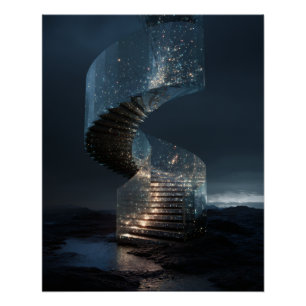 Luminous Spiral Stairway Into the Stars Poster