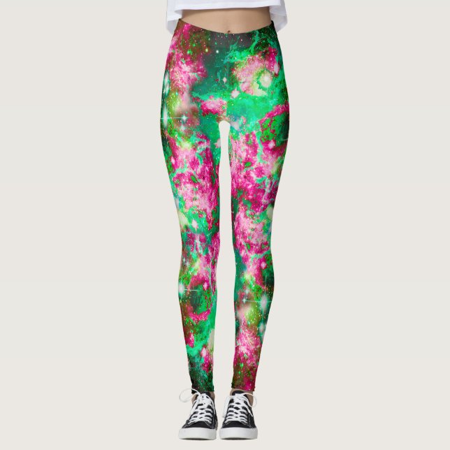 Luminous Star Field All Over Print Leggings (Front)