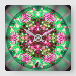 Luminous Stellar Kaleid Square Wall Clock