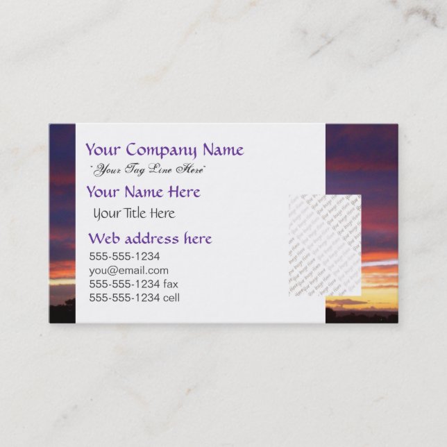 Luminous Sunset custom Business Card (Front)