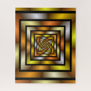 Luminous Tunnel Colorful Graphic Fractal Pattern Jigsaw Puzzle