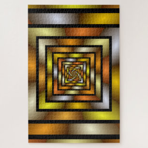 Luminous Tunnel Colorful Graphic Fractal Pattern Jigsaw Puzzle
