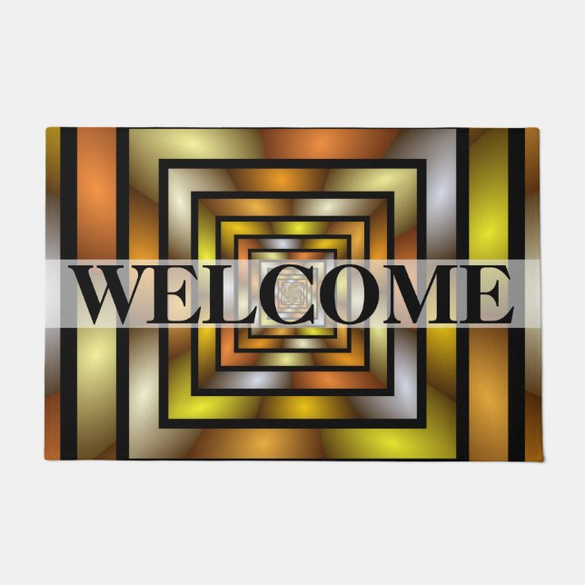 Luminous Tunnel Colourful Fractal Pattern Welcome Doormat (Front)
