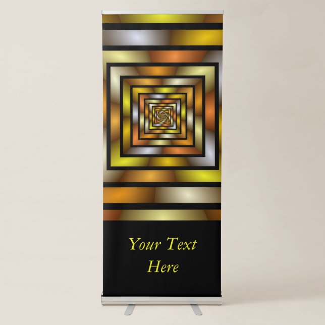 Luminous Tunnel Colourful Graphic Fractal Art Text Retractable Banner (Front)
