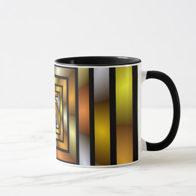 Luminous Tunnel Colourful Graphic Fractal Pattern Mug (Right)