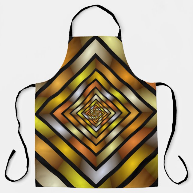 Luminous Tunnel Colourful Trippy Fractal Graphic Apron (Front)