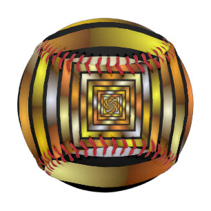 Luminous Tunnel Colourful Trippy Fractal Graphic Baseball