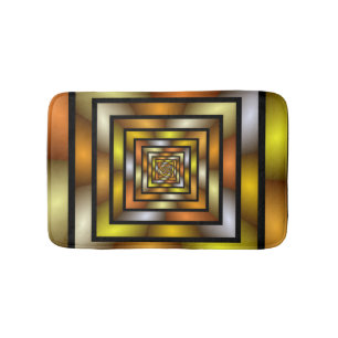 Luminous Tunnel Colourful Trippy Fractal Graphic Bath Mat