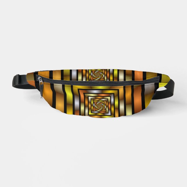 Luminous Tunnel Colourful Trippy Fractal Graphic Bum Bags (Front)