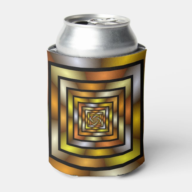 Luminous Tunnel Colourful Trippy Fractal Graphic Can Cooler (Can Front)