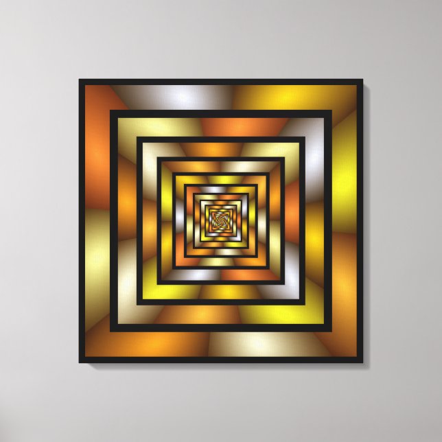 Luminous Tunnel Colourful Trippy Fractal Graphic Canvas Print (Front)