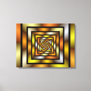 Luminous Tunnel Colourful Trippy Fractal Graphic Canvas Print