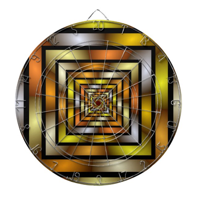 Luminous Tunnel Colourful Trippy Fractal Graphic Dartboard (Front)