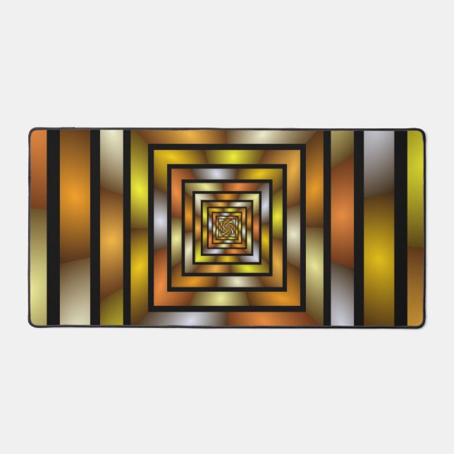 Luminous Tunnel Colourful Trippy Fractal Graphic Desk Mat (Front)
