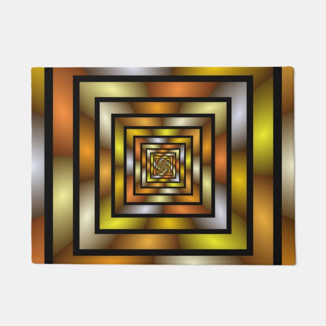 Luminous Tunnel Colourful Trippy Fractal Graphic Doormat (Front)