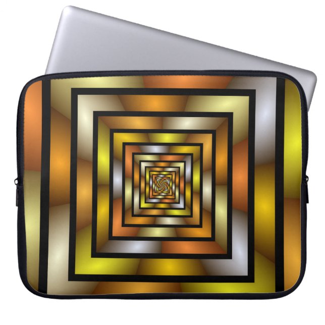 Luminous Tunnel Colourful Trippy Fractal Graphic Laptop Sleeve (Front)