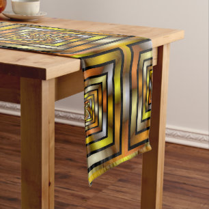 Luminous Tunnel Colourful Trippy Fractal Graphic Long Table Runner