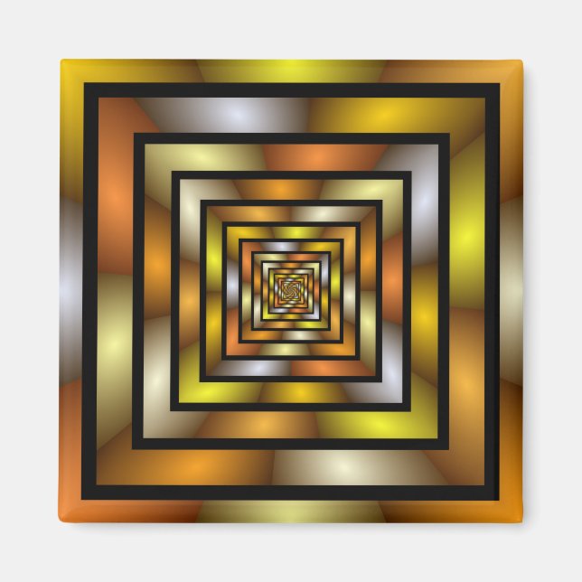 Luminous Tunnel Colourful Trippy Fractal Graphic Magnet (Front)