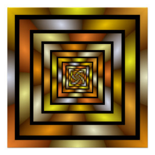 Luminous Tunnel Colourful Trippy Fractal Graphic Poster