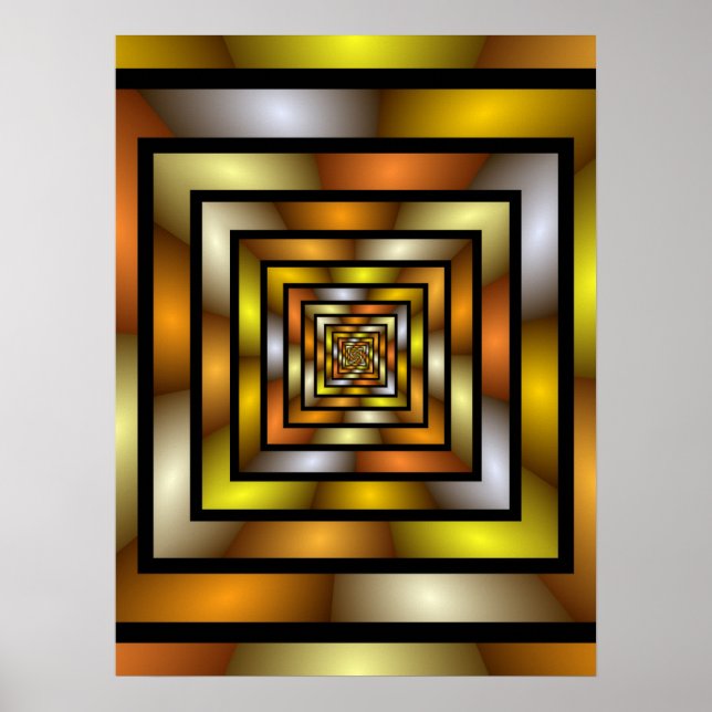 Luminous Tunnel Colourful Trippy Fractal Graphic Poster (Front)