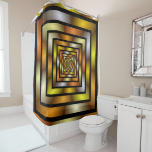 Luminous Tunnel Colourful Trippy Fractal Graphic Shower Curtain
