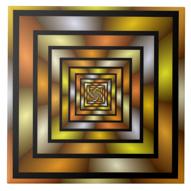 Luminous Tunnel Colourful Trippy Fractal Graphic Tile (Front)