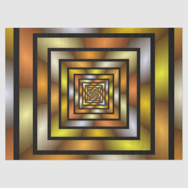 Luminous Tunnel Colourful Trippy Fractal Graphic Tissue Paper (Front)