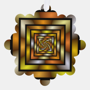 Luminous Tunnel Colourful Trippy Fractal Graphic Tree Decoration Card