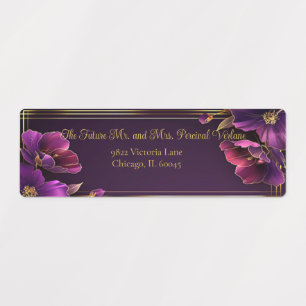 Luminous Violets Purple Floral Return Address