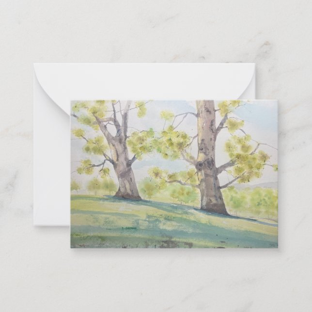 Luminous Watercolor Trees Card (Front)