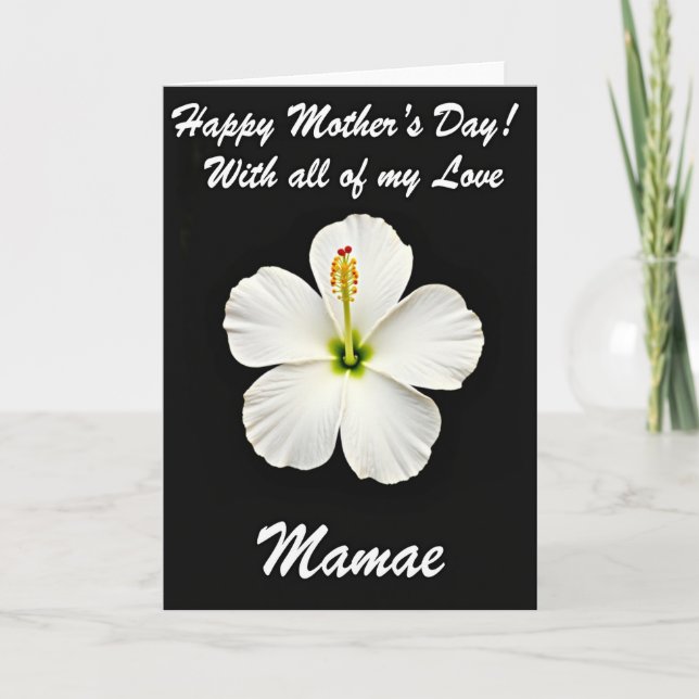Luminous White Bloom Mothers Card (Front)