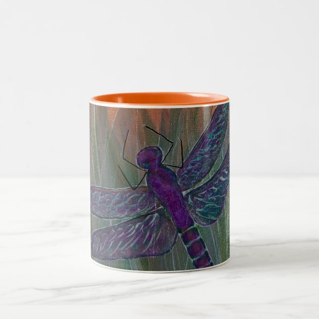 Luminous Wind Dragonfly Two-Tone Coffee Mug (Center)