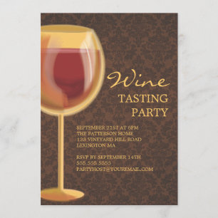 Luminous Wine Glass Wine Tasting Party Invitation