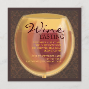 Luminous Wine Glass Wine Tasting Party Invitation