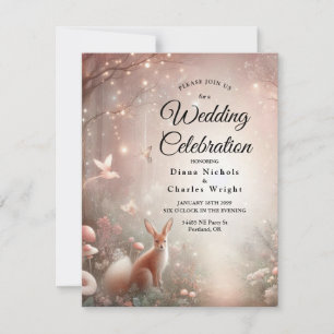 Luminous Woodland Realm of Sparkle and Bloom Invitation