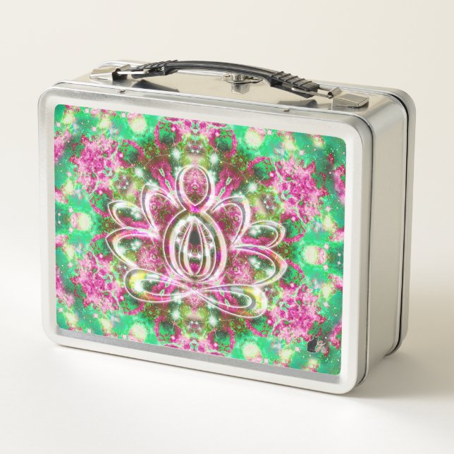 Luminous Zen Lotus Metal Lunch Box (Back)
