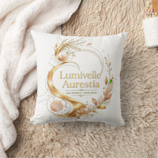 Lumivelle Aurestia – Golden Bloom Elegance Pillow