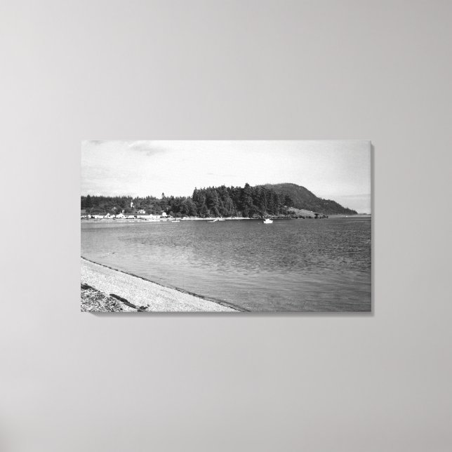 Lummi Island, WA - View of Lago Bay Photograph Canvas Print (Front)