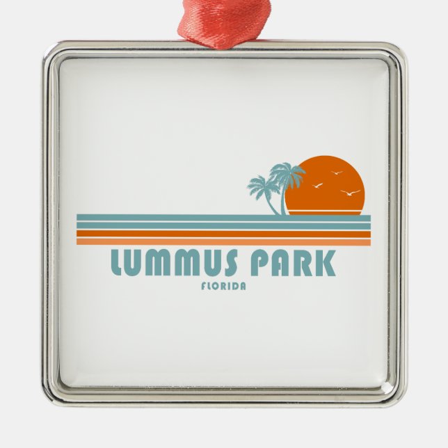 Lummus Park Florida Sun Palm Trees Metal Tree Decoration (Front)