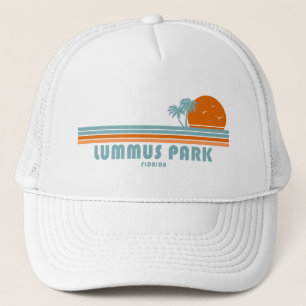 Lummus Park Florida Sun Palm Trees Trucker Hat