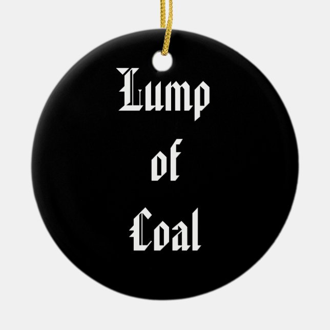 Lump of Coal Ceramic Tree Decoration (Front)
