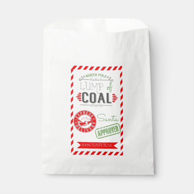 lump of coal Christmas party joke gift Favour Bags (Front)