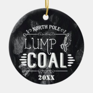 lump of coal funny joke bad Christmas gift idea Ceramic Tree Decoration